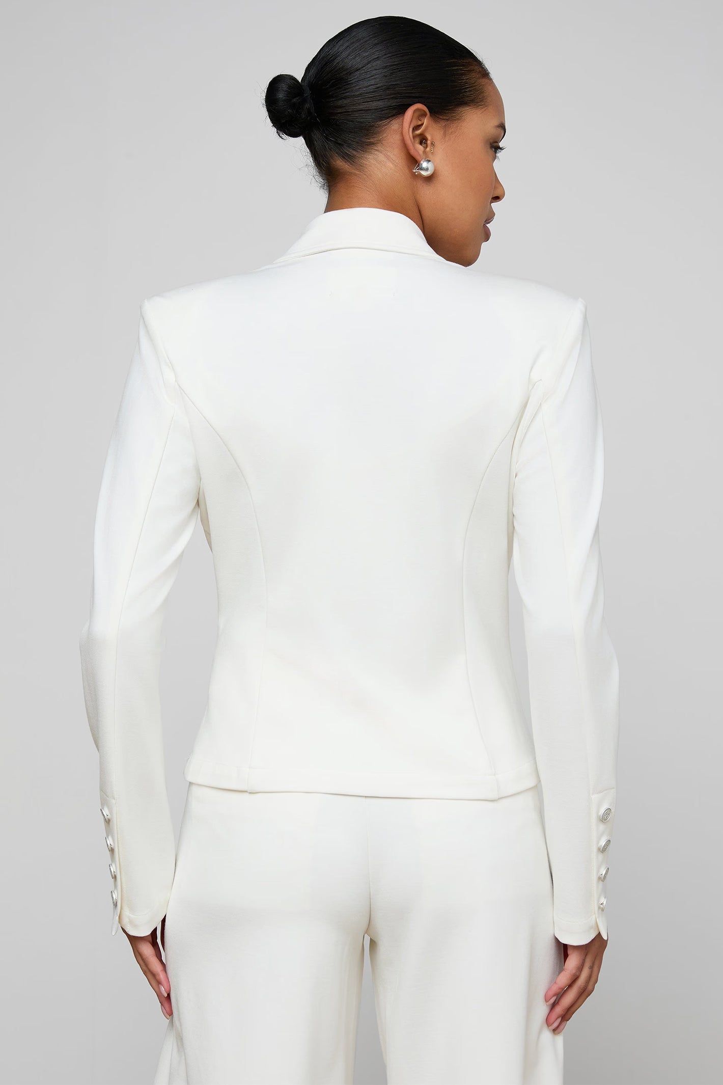 L'Agence Emerson 10059APT Ivory Structured Blazer Jacket 0150 IVOR