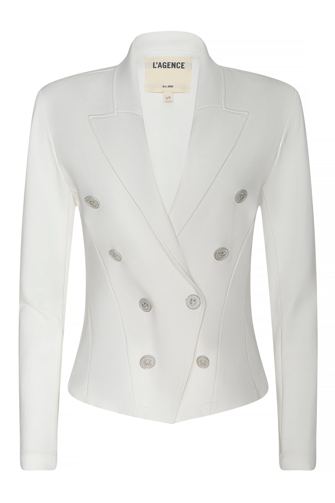 L'Agence Emerson 10059APT Ivory Structured Blazer Jacket 0150 IVOR