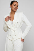 L'Agence Emerson 10059APT Ivory Structured Blazer Jacket 0150 IVOR