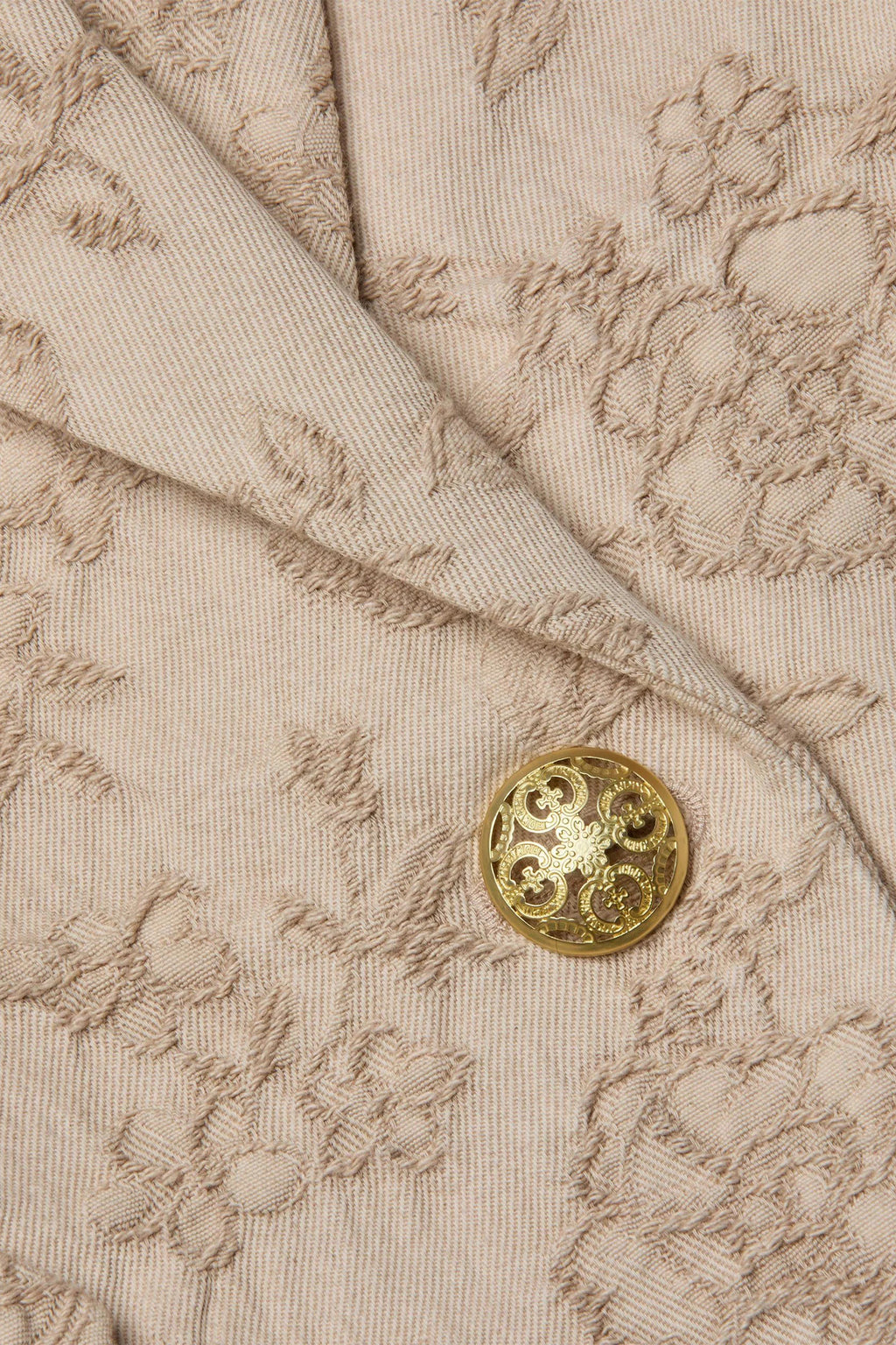 L'Agence Jennah Neutral Crinkle Twill Jacquard Blazer 1664TBV