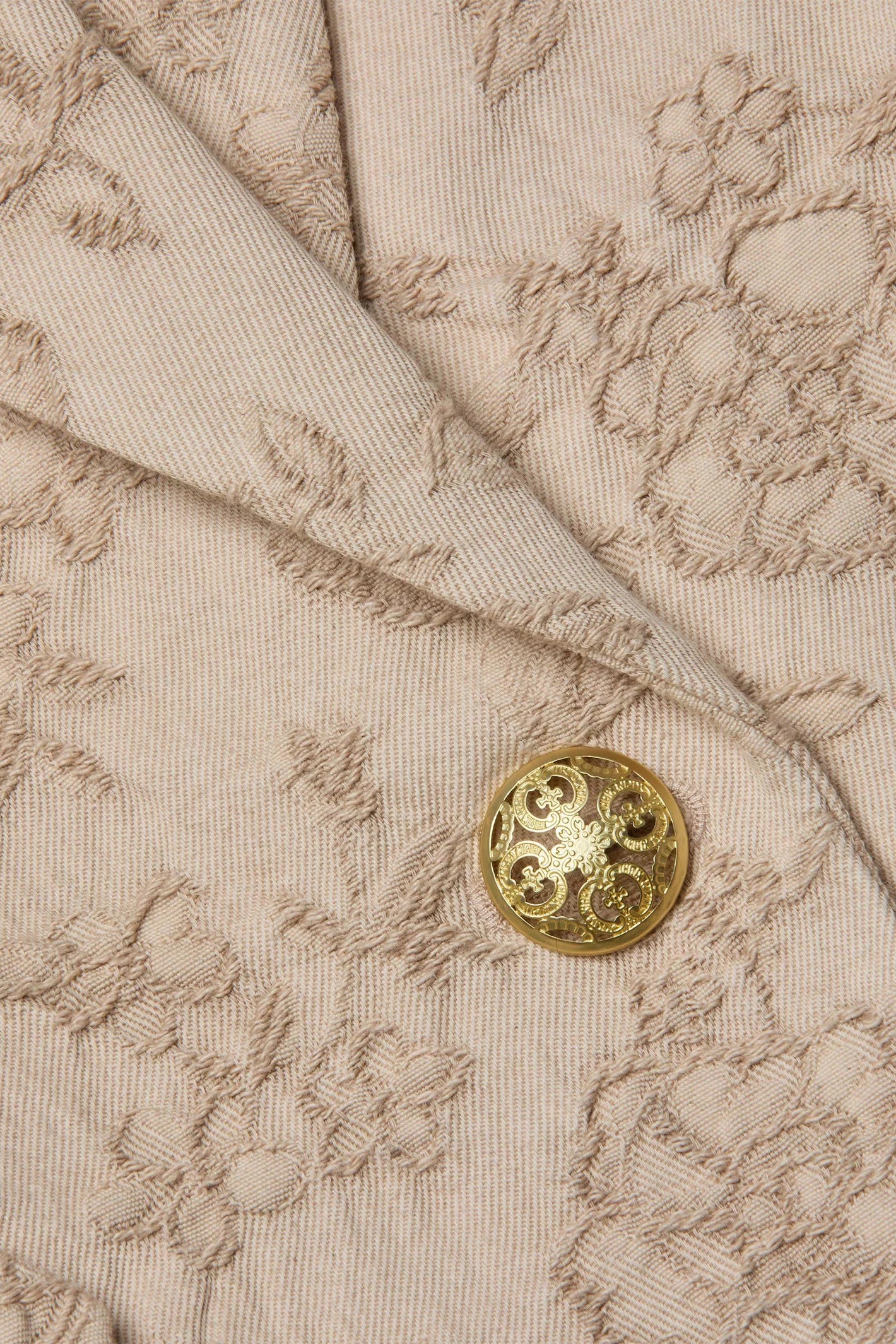 L'Agence Jennah Neutral Crinkle Twill Jacquard Blazer 1664TBV