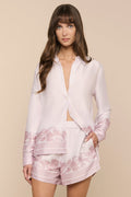L'Agence 40874GXG mauve leopard scarf print blouse at No19 Boutique