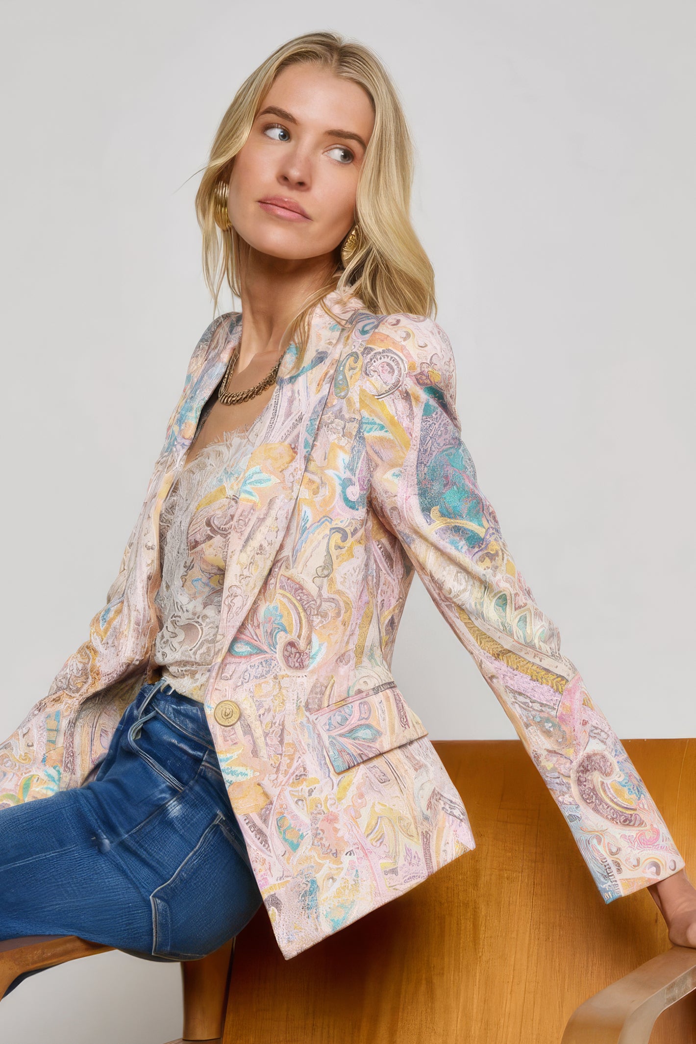 L'Agence Kaisley Blazer Multi Western Paisley 1811 WPM