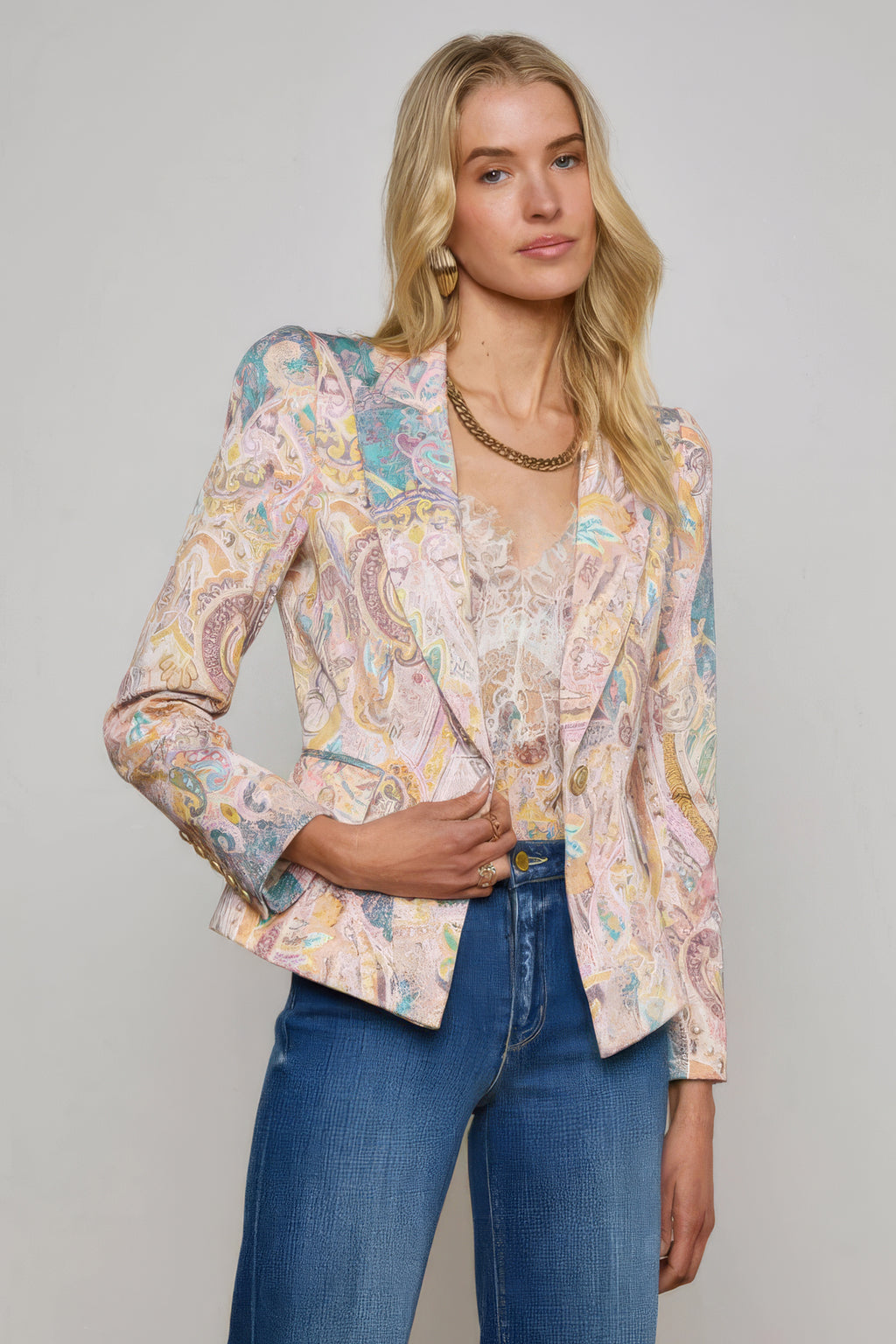 L'Agence Kaisley Blazer Multi Western Paisley 1811 WPM