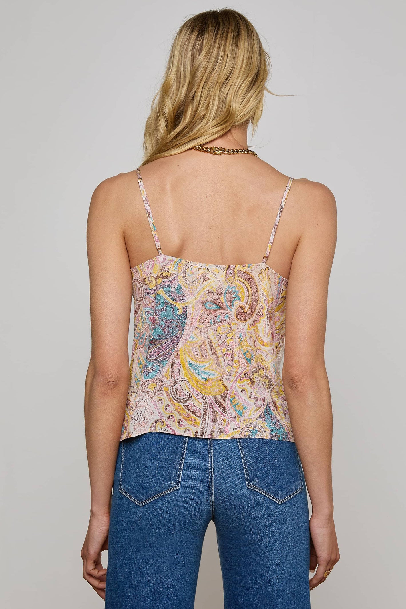 L'Agence Kilah Lace Silk Camisole Multi Western Paisley 40727 WPP