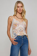 L'Agence Kilah Lace Silk Camisole Multi Western Paisley 40727 WPP