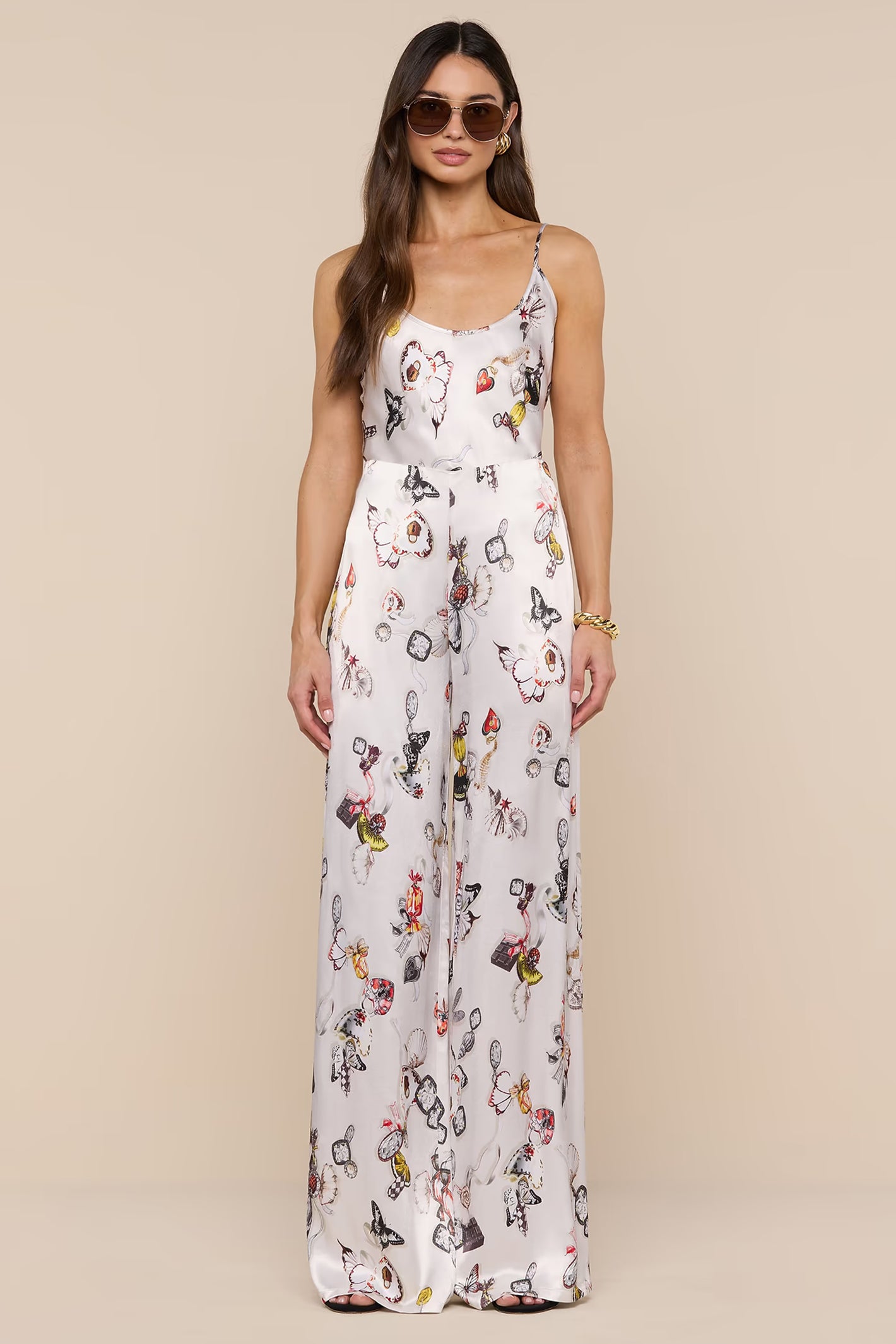 L'Agence Kimia high-rise satin trousers, fluid straight leg