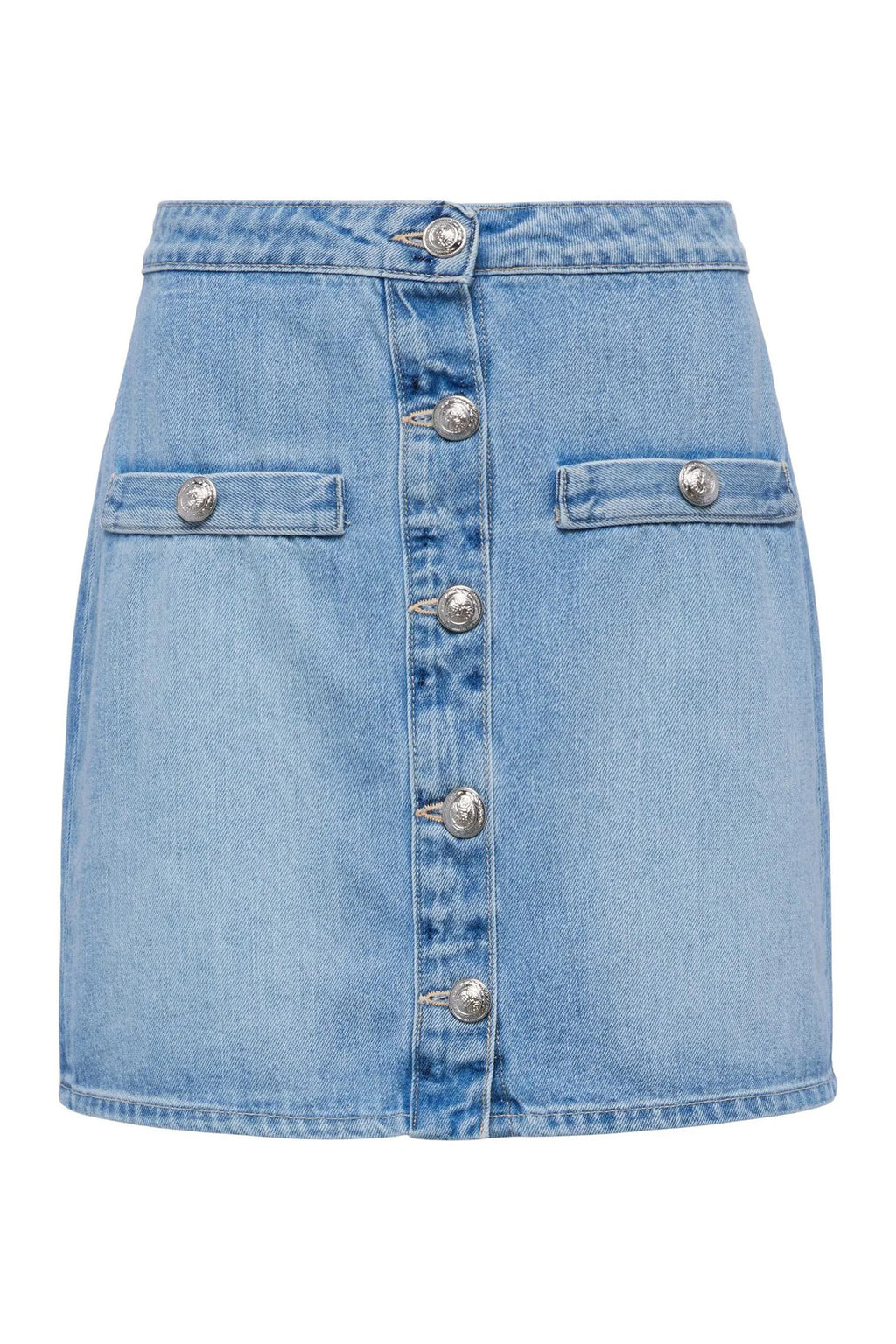 L'Agence Kris Fontana Blue Button front Denim Mini Skirt 3429YRO