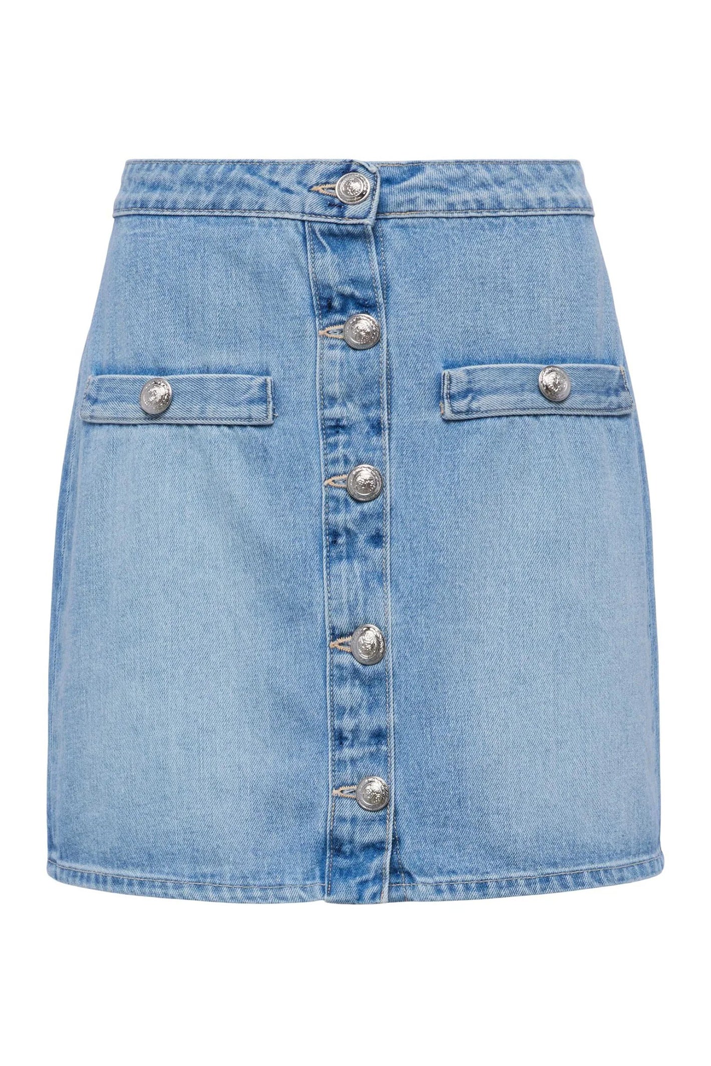 L'Agence Kris Fontana Blue Button front Denim Mini Skirt 3429YRO