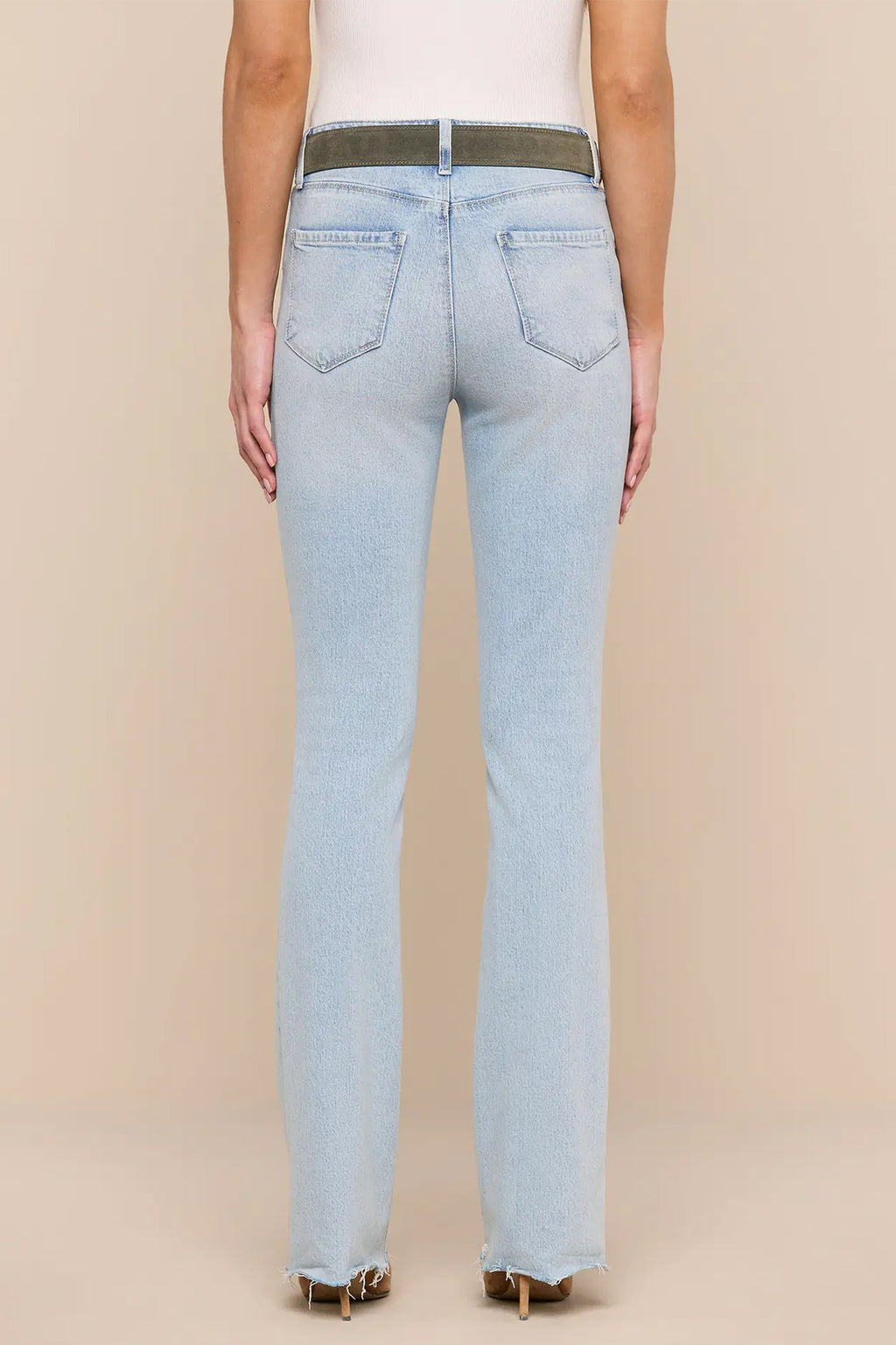 L'Agence Ruth Cabo blue high rise straight leg jeans at No.19 Boutique