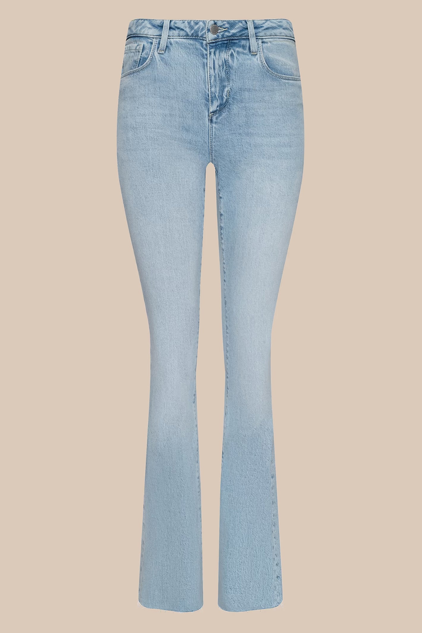 L'Agence Ruth Cabo blue high rise straight leg jeans at No.19 Boutique