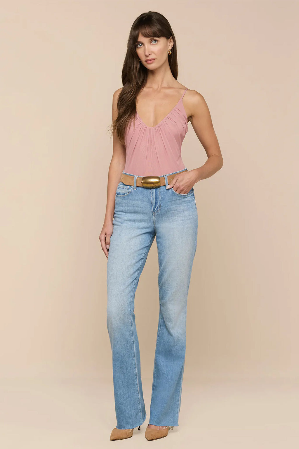 L'Agence Ruth Pacific blue high rise straight leg jeans at No.19 Boutique