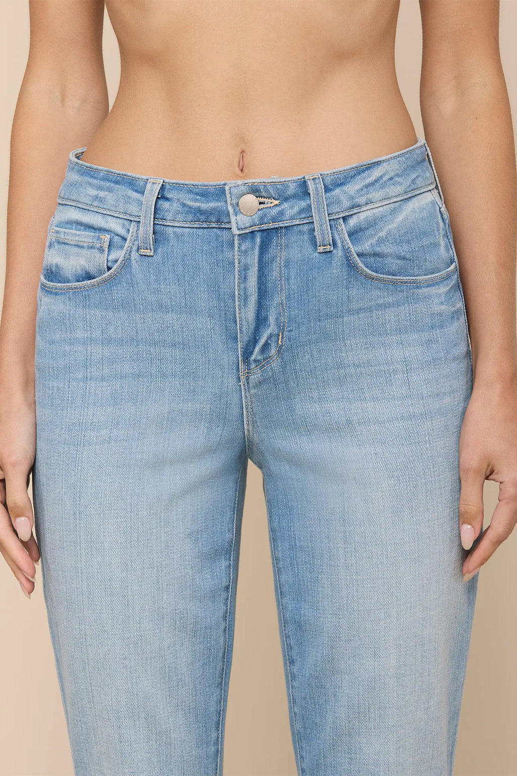L'Agence Ruth Pacific blue high rise straight leg jeans at No.19 Boutique