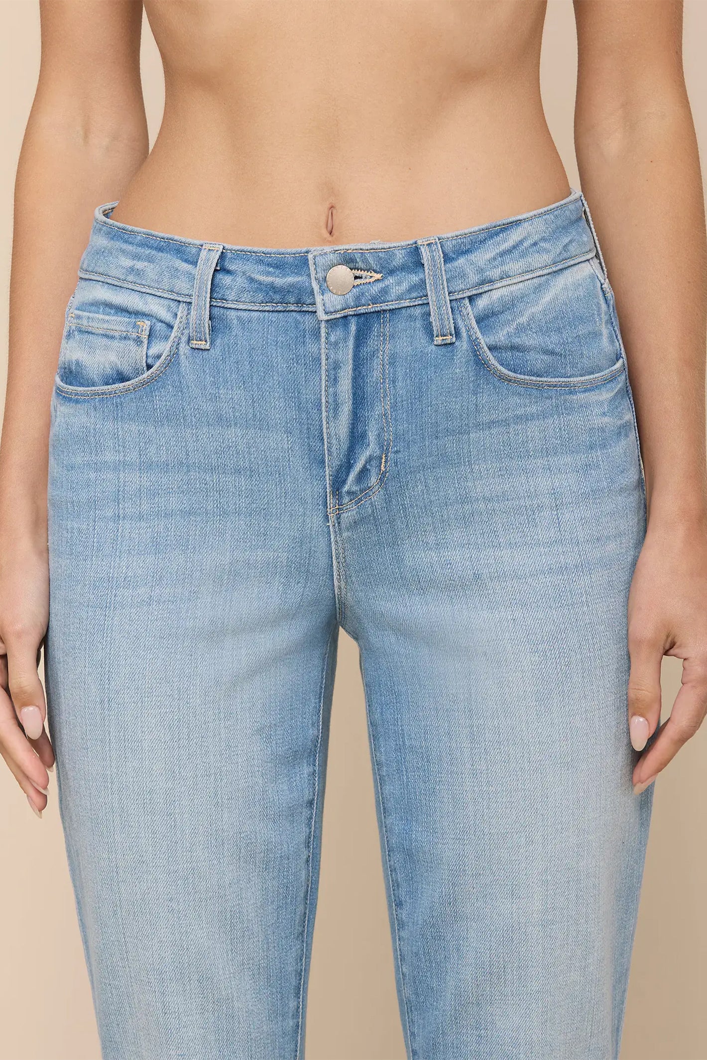 L'Agence Ruth Pacific blue high rise straight leg jeans at No.19 Boutique