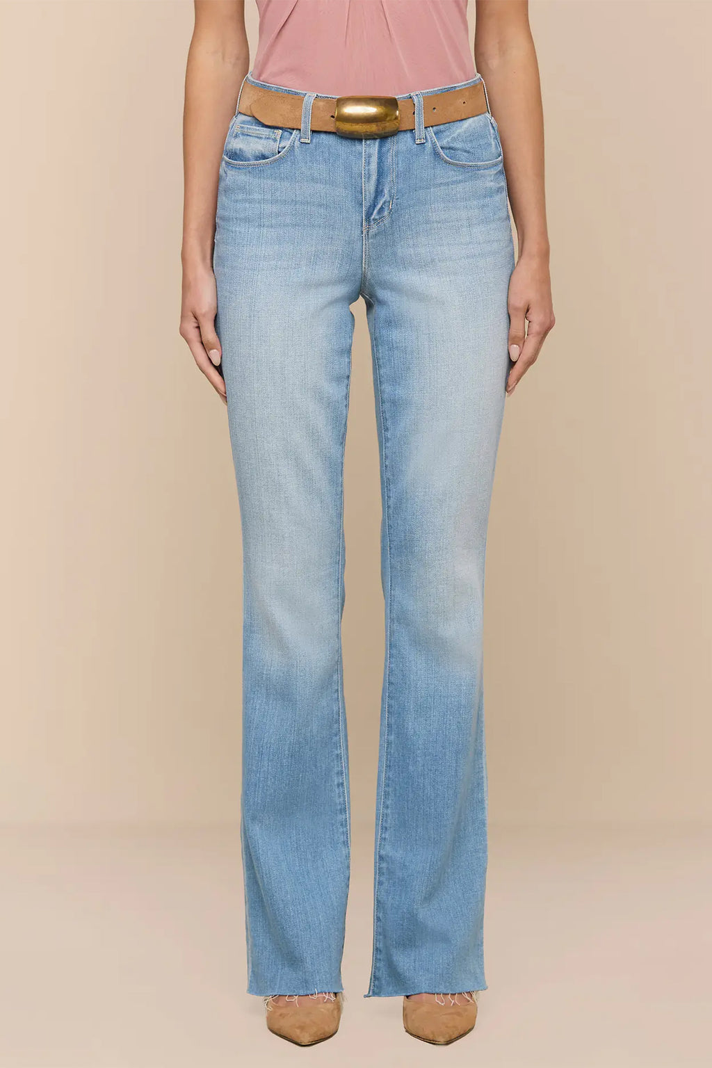 L'Agence Ruth Pacific blue high rise straight leg jeans at No.19 Boutique