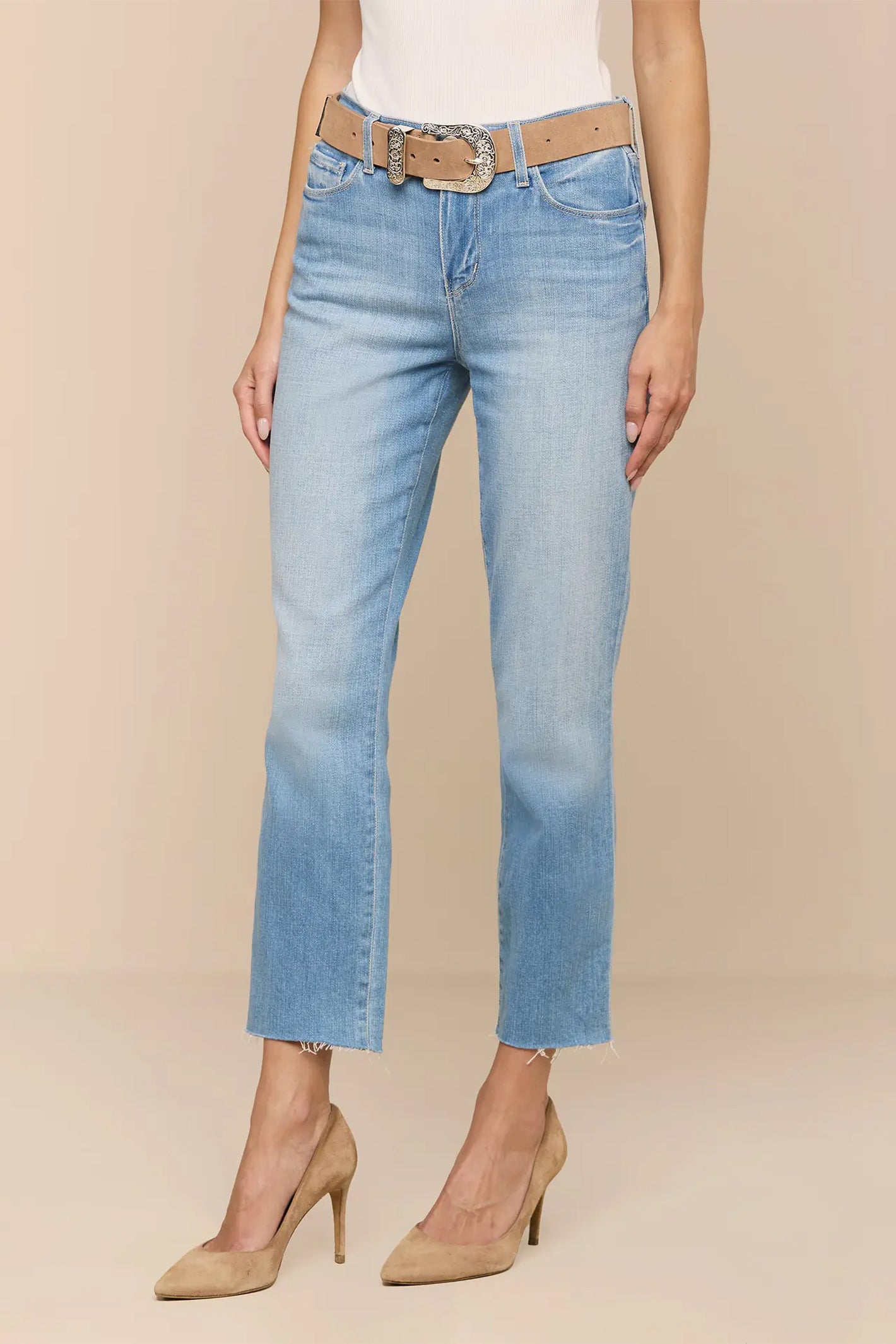 L'Agence Sada Pacific blue high rise slim fit jeans at No.19 Boutique
