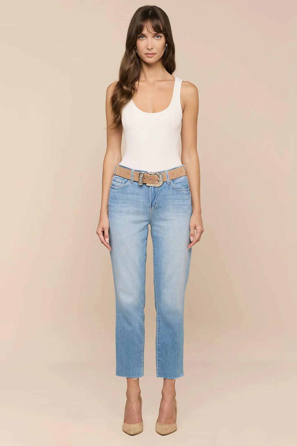 L'Agence Sada Pacific blue high rise slim fit jeans at No.19 Boutique