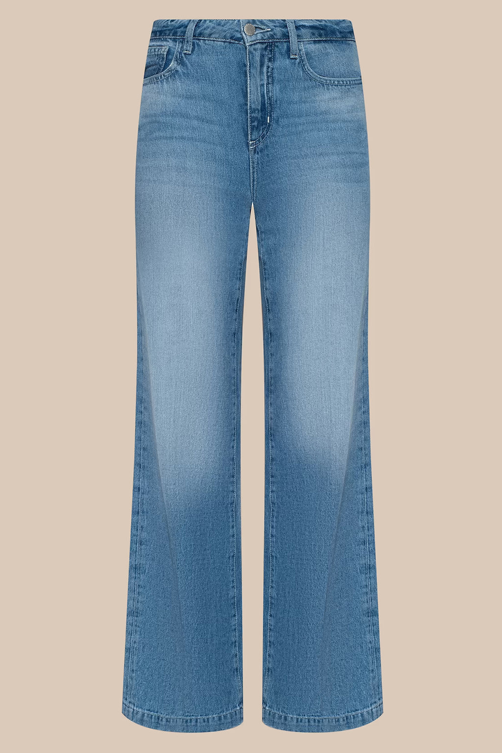 L'Agence Scottie Grant blue high rise wide leg jeans at No.19 Boutique