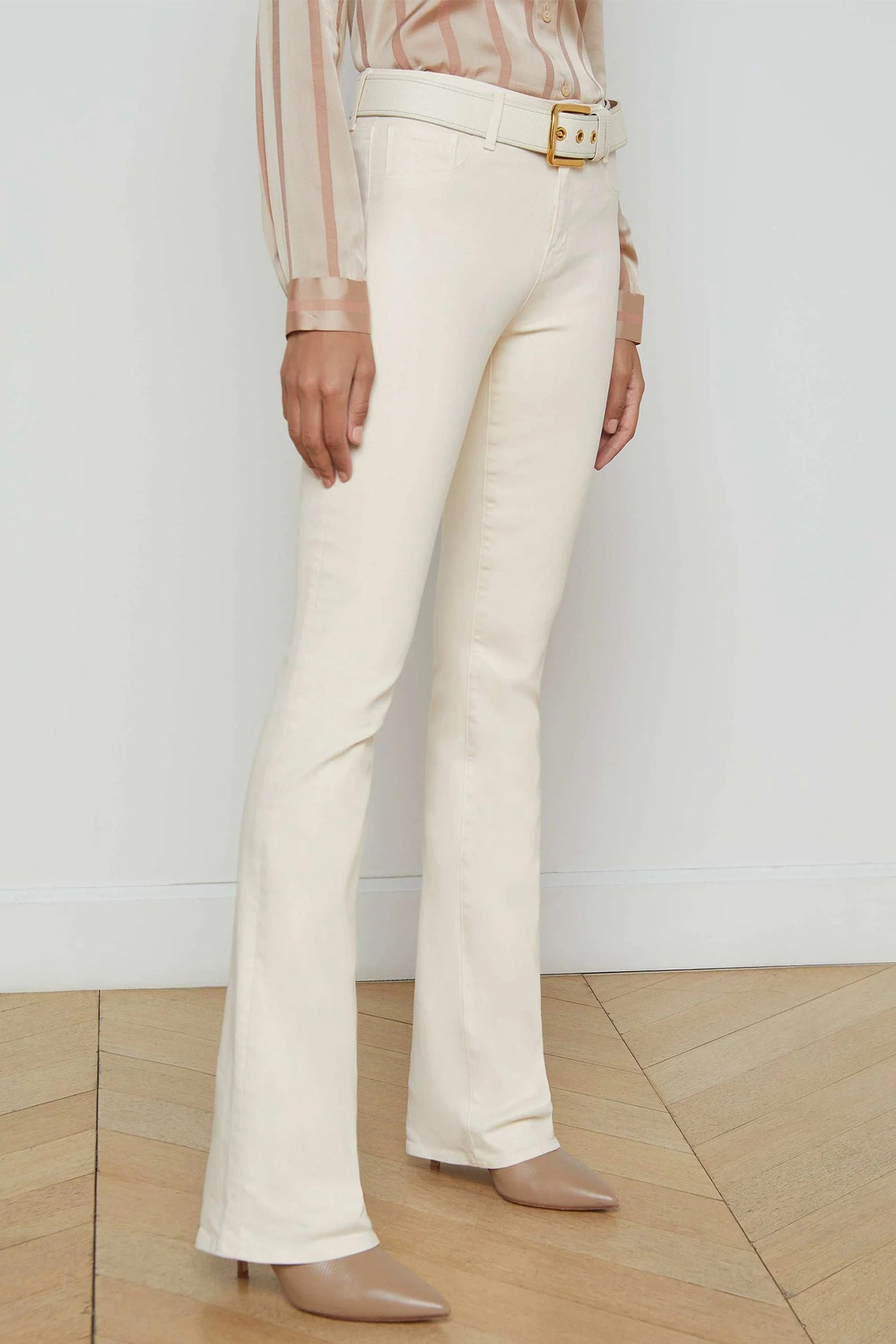 L'Agence Selma French Vanilla Cream Coated Boot Cut Jean 2700PDDC