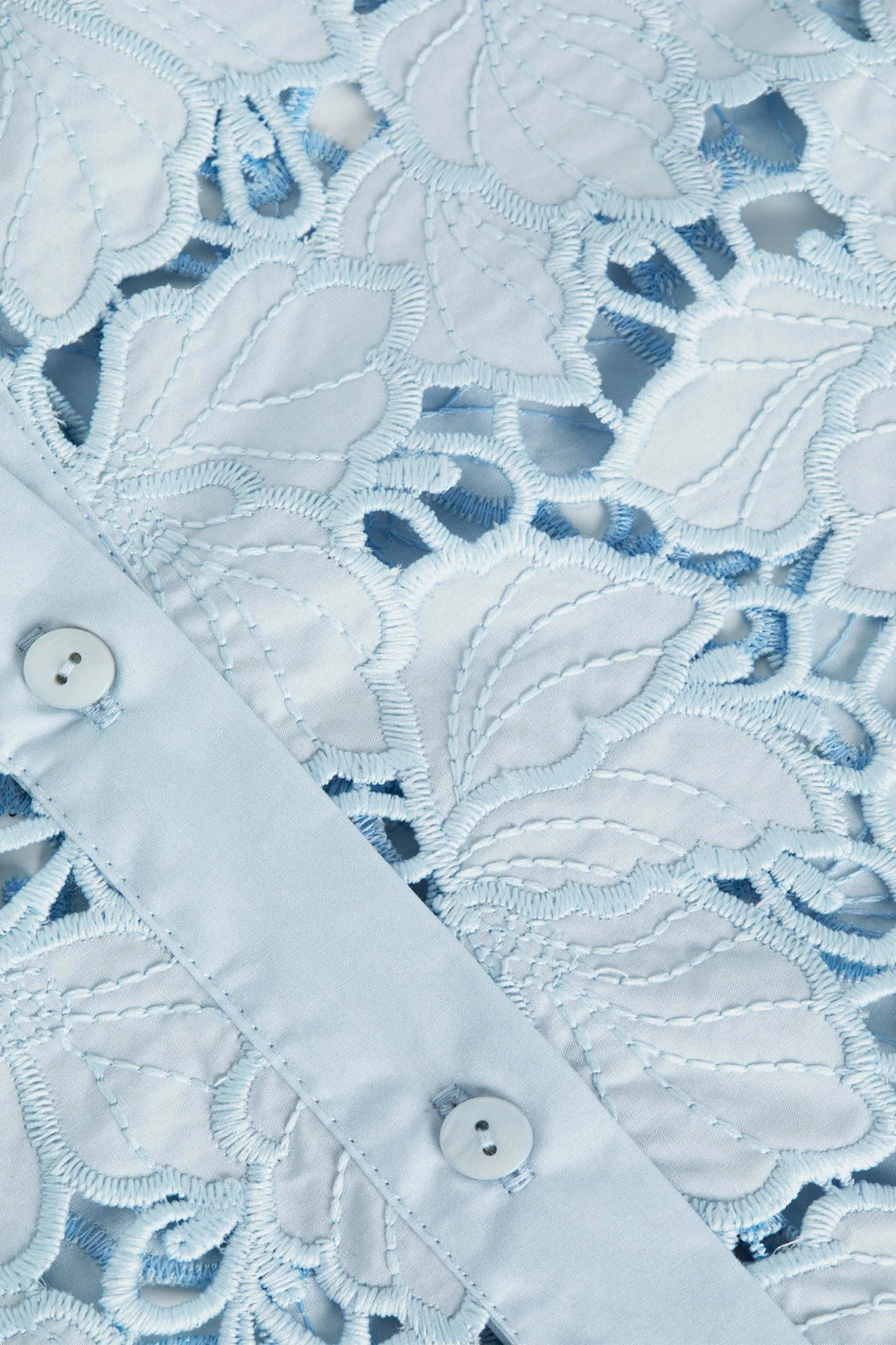 L'Agence Seychelle Blue Fog Cropped Lace Blouse 40587PCS