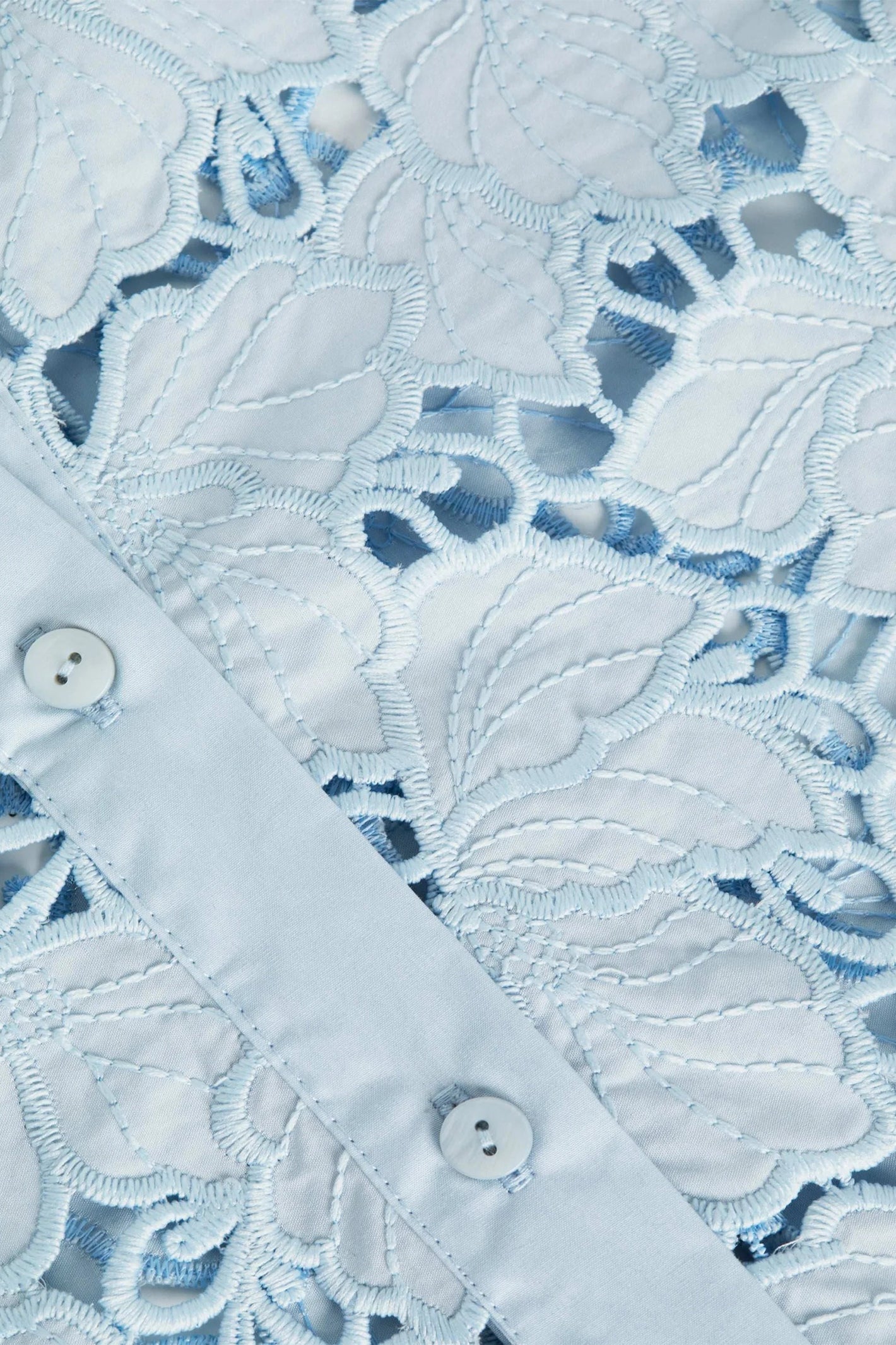L'Agence Seychelle Blue Fog Cropped Lace Blouse 40587PCS