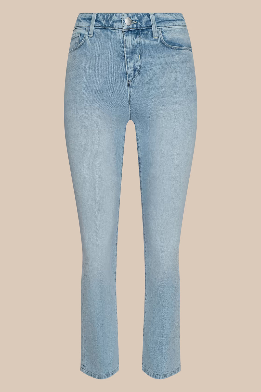 L'Agence Tati Cabo blue high rise crop micro boot jeans at No.19 Boutique
