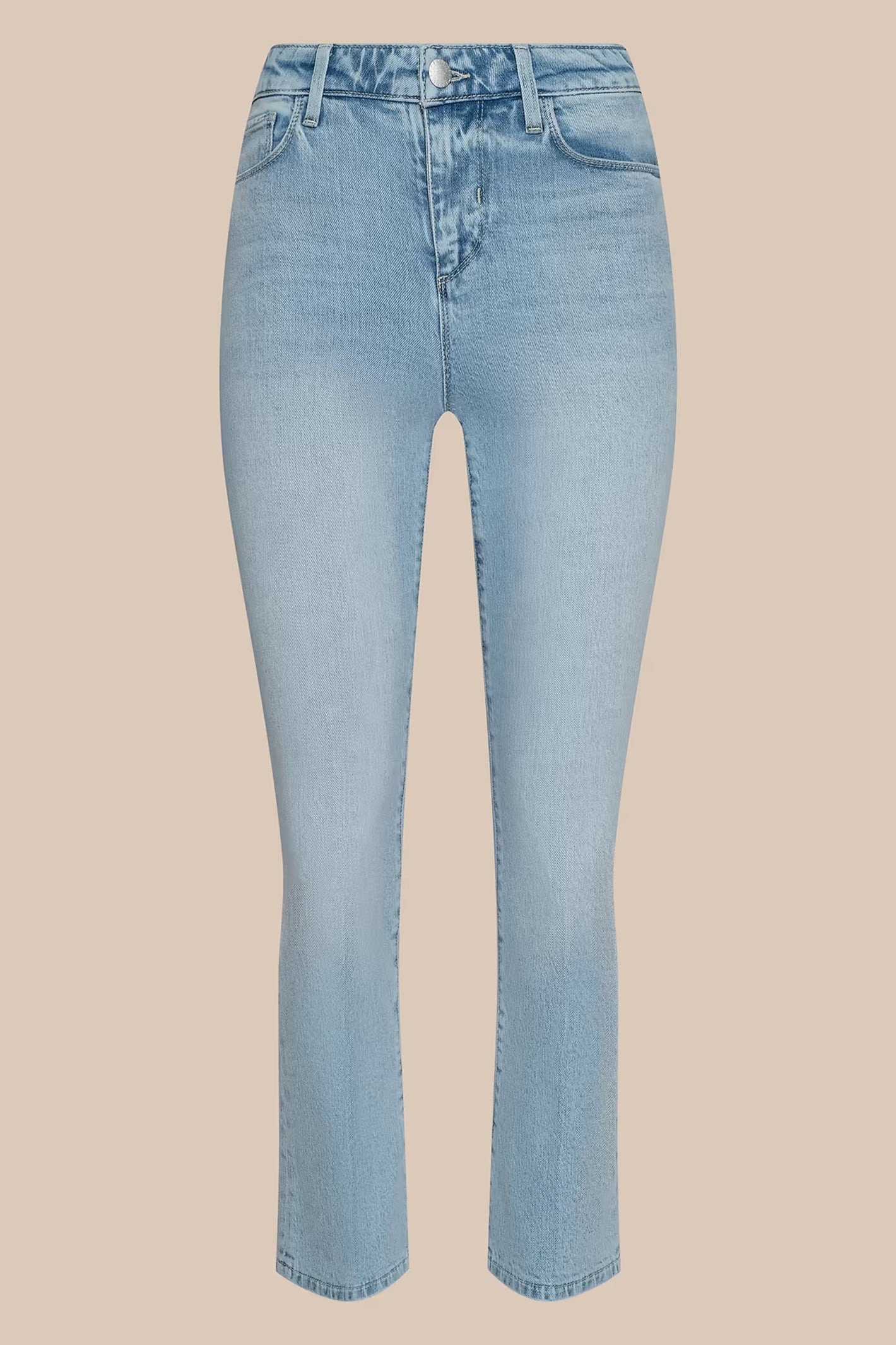 L'Agence Tati Cabo blue high rise crop micro boot jeans at No.19 Boutique