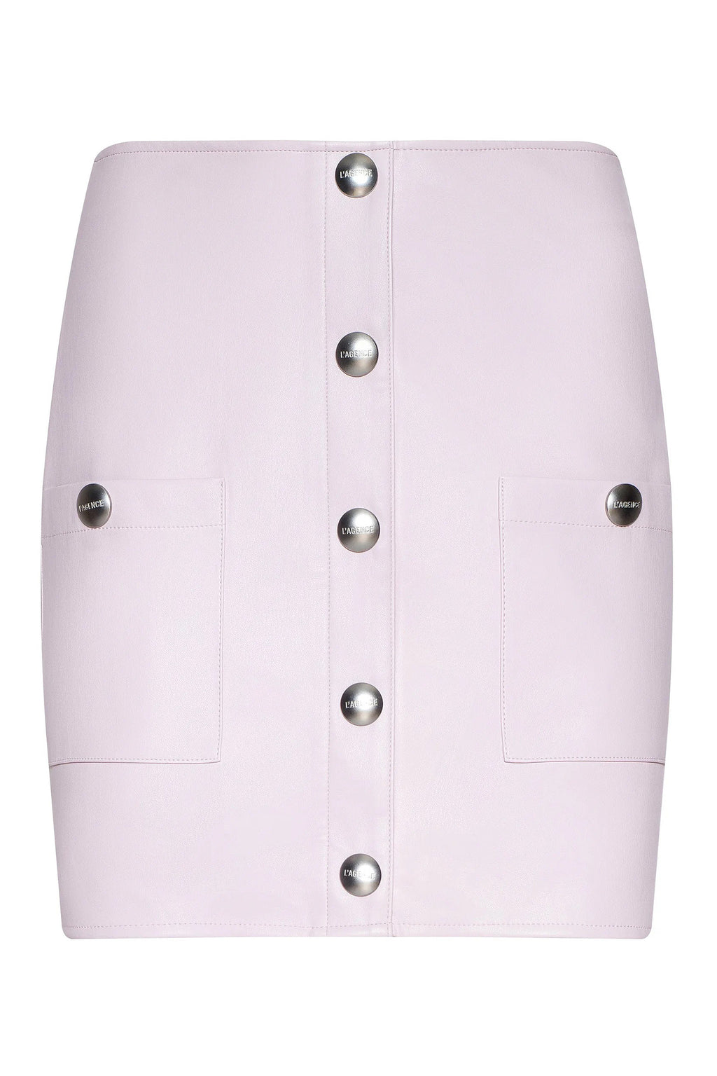 L'Agence Truman Icy Lilac Vegan Leather Mini Skirt 3384ZST