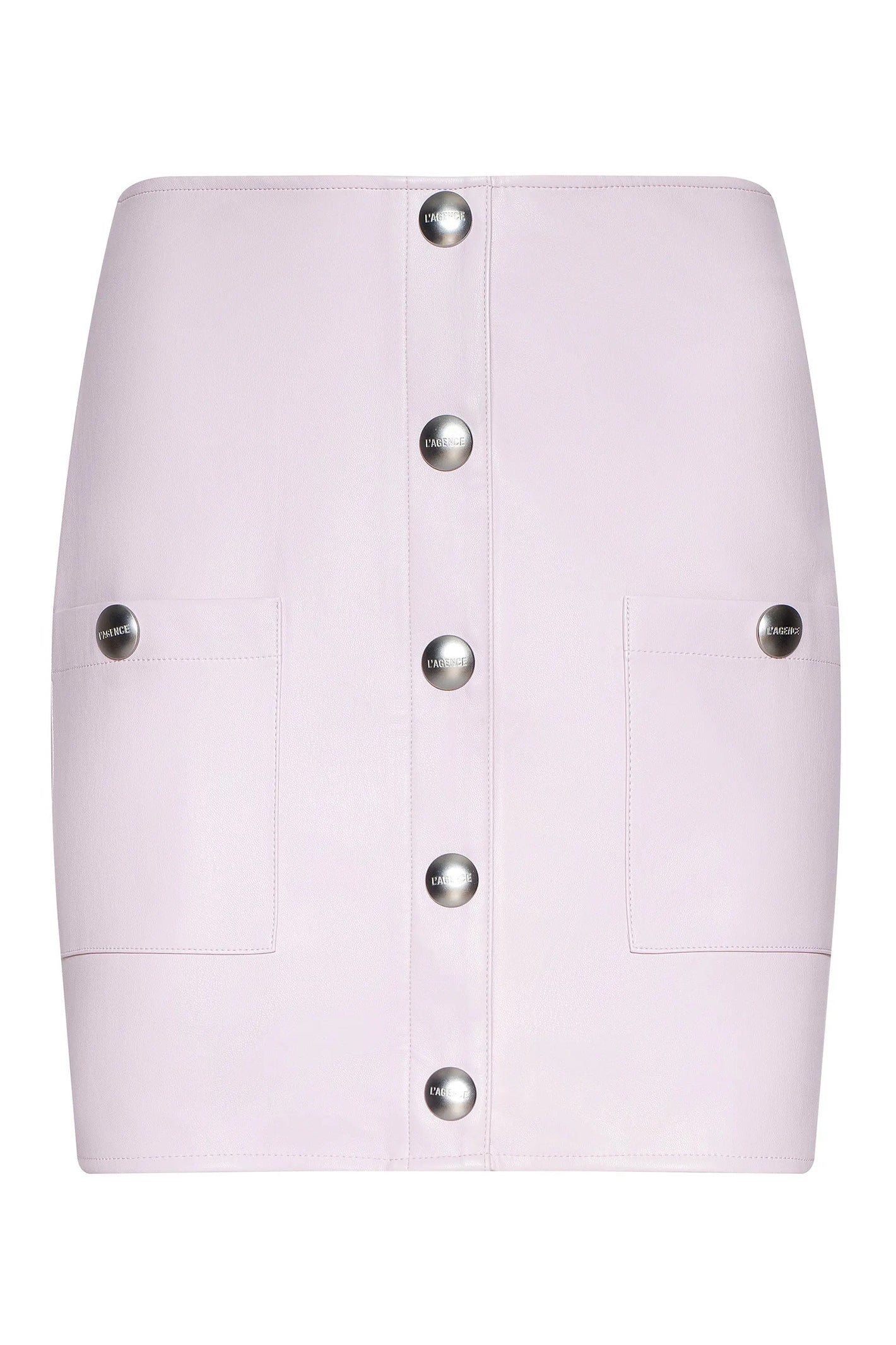 L'Agence Truman Icy Lilac Vegan Leather Mini Skirt 3384ZST