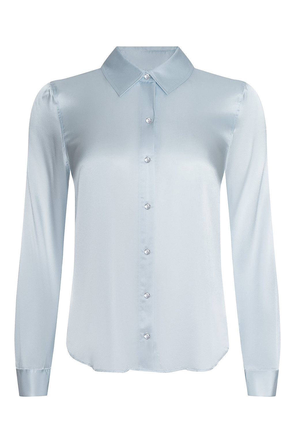L'Agence Tyler 40223CLZ Pale Mist Blue Silk Blouse 0060 PLMB