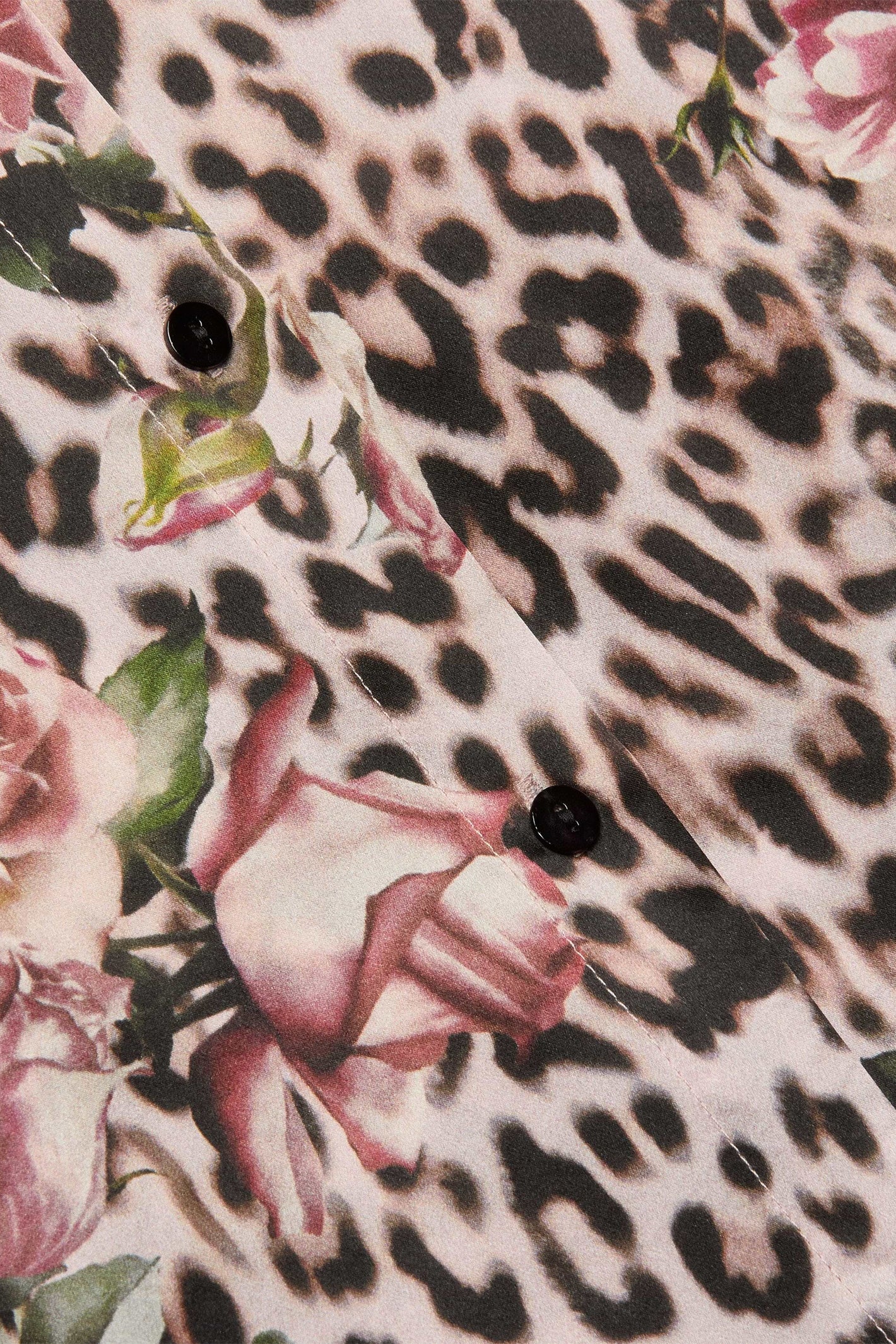 L'Agence Tyler 40223RBM Pink Rose Cheetah Long Sleeve Blouse 0010 PNSS