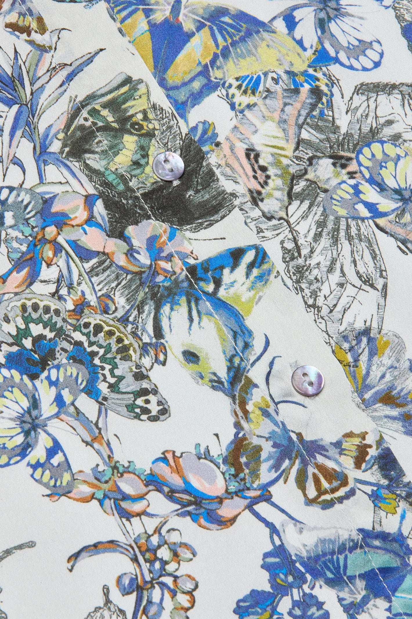 L'Agence Tyler Grey Watercolour Silk Blouse 40223GNX 0030 GMWB