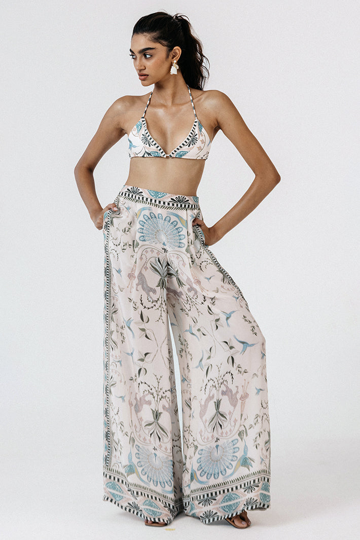 Lois London Ara Serendib Multicolour Wide Leg Print Trousers
