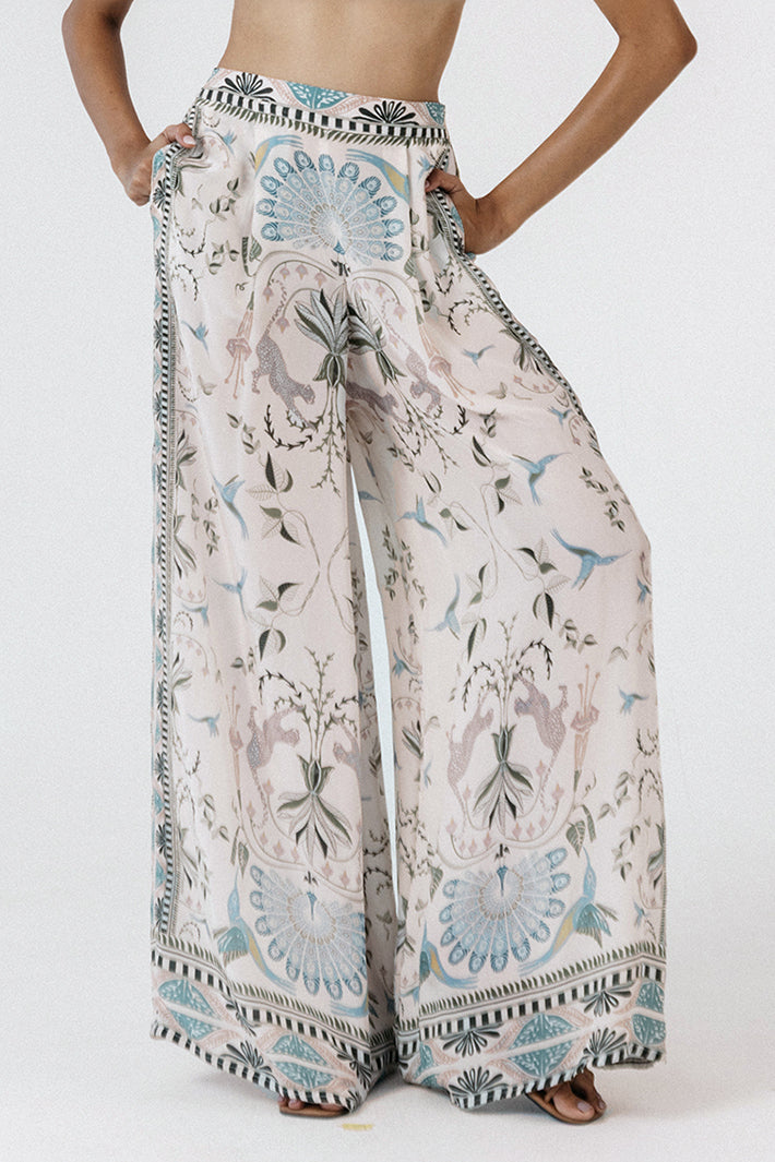 Lois London Ara Serendib Multicolour Wide Leg Print Trousers