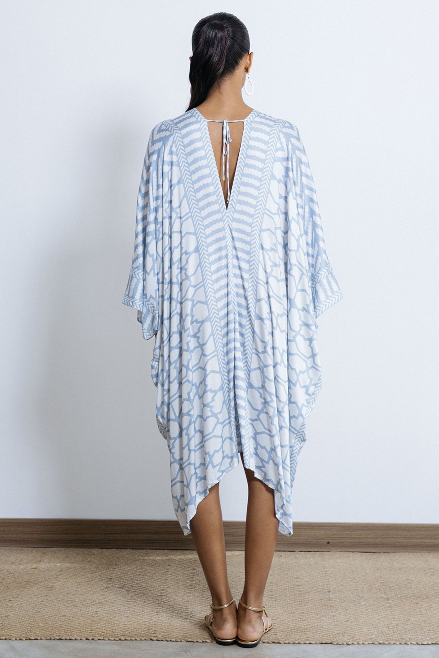 Lois London Luna Midi Kaftan Powder Blue - Lonah Boutique