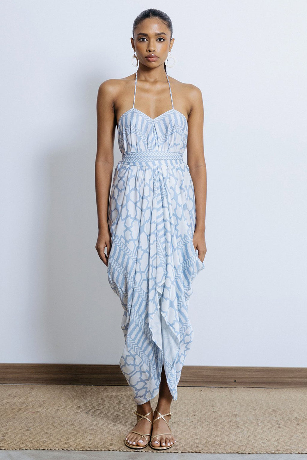 Lois London Luna Midi Kaftan Powder Blue - Lonah Boutique