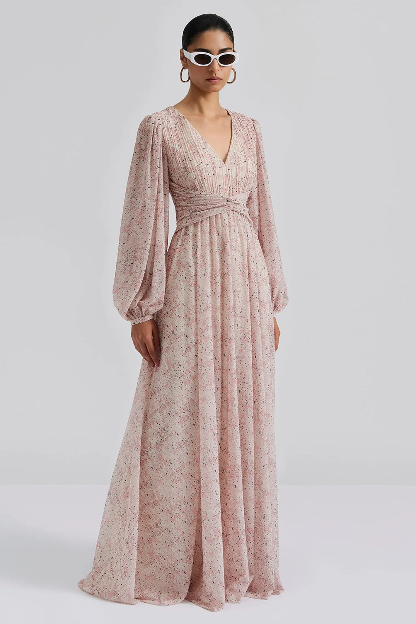 Malina 12247601 pink mist ditsy floral maxi dress at No19 Boutique