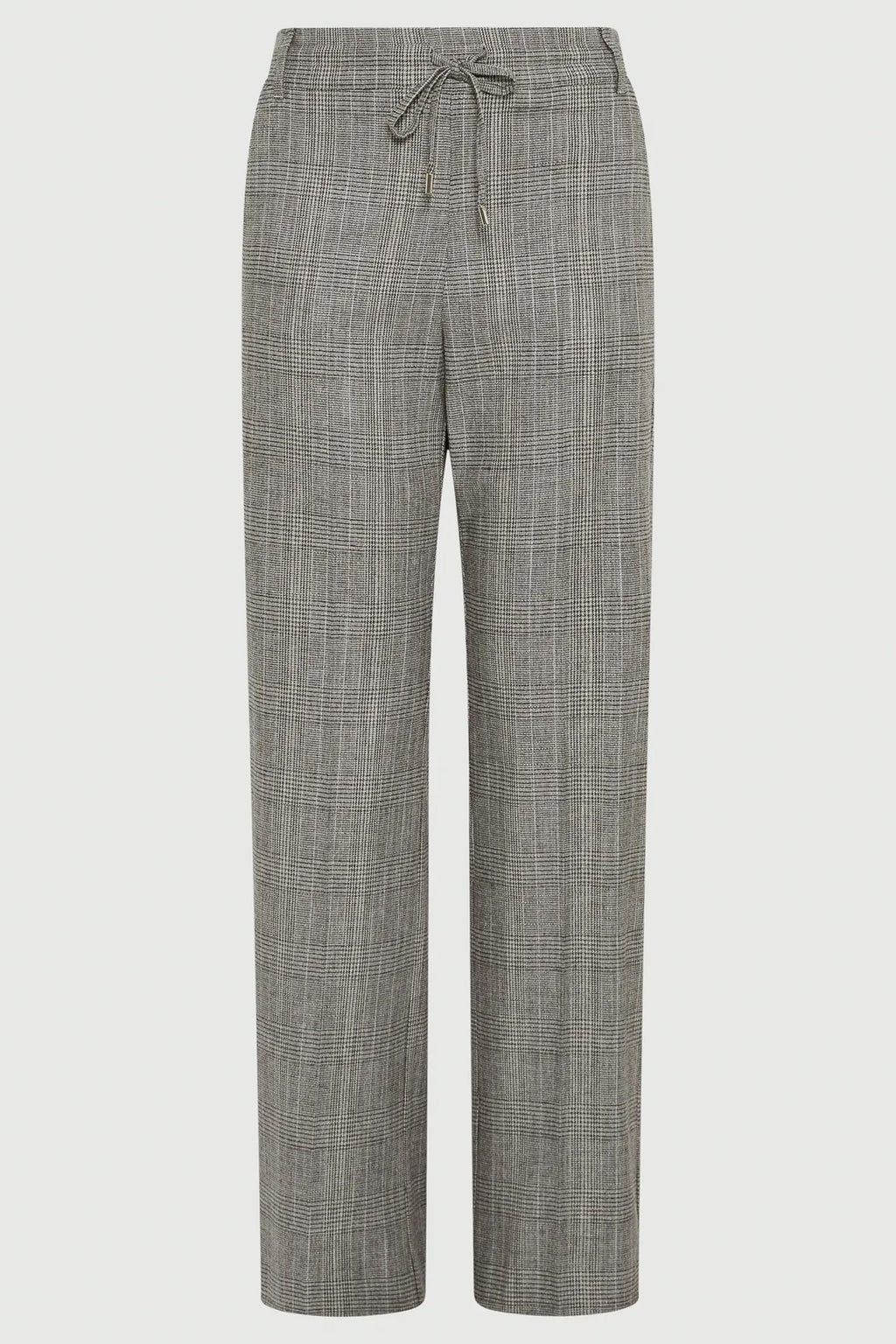 Plaid pants on a light gray background