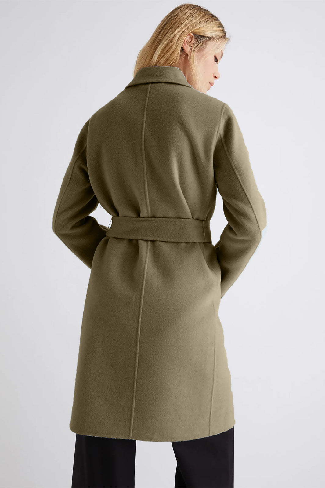 Marella 2523016091200 Polka Sage Green Wool-Blend Coat