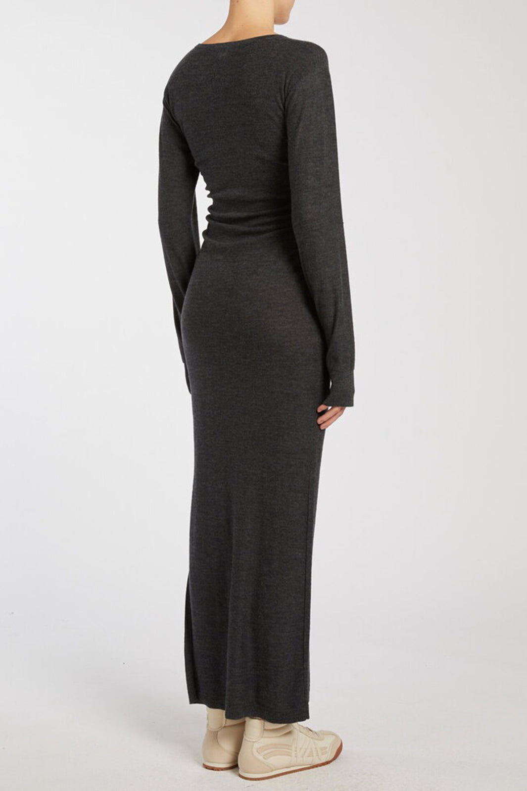 Marella Ghianda 2523326025200 Dark Grey Knitted Wool Dress