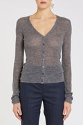 Marella MA12010 Bazar Grey Melange Sequin Detail Wool Cardigan