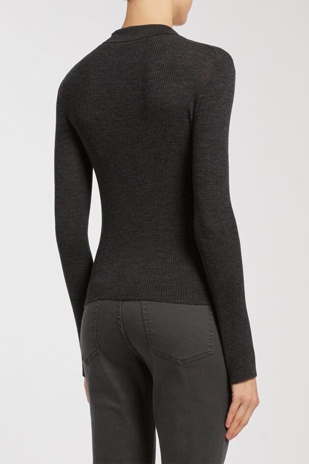 Marella MA12111 Nias Dark Grey Ribbed Wool Cardigan