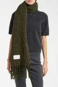 Marella Merle 2523546057200 Olive Green Fringed Scarf