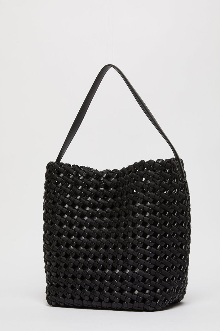 Marella Mlabarca Black Woven Large Bucket Bag 2613511187200