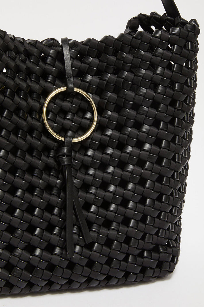 Marella Mlabarca Black Woven Large Bucket Bag 2613511187200