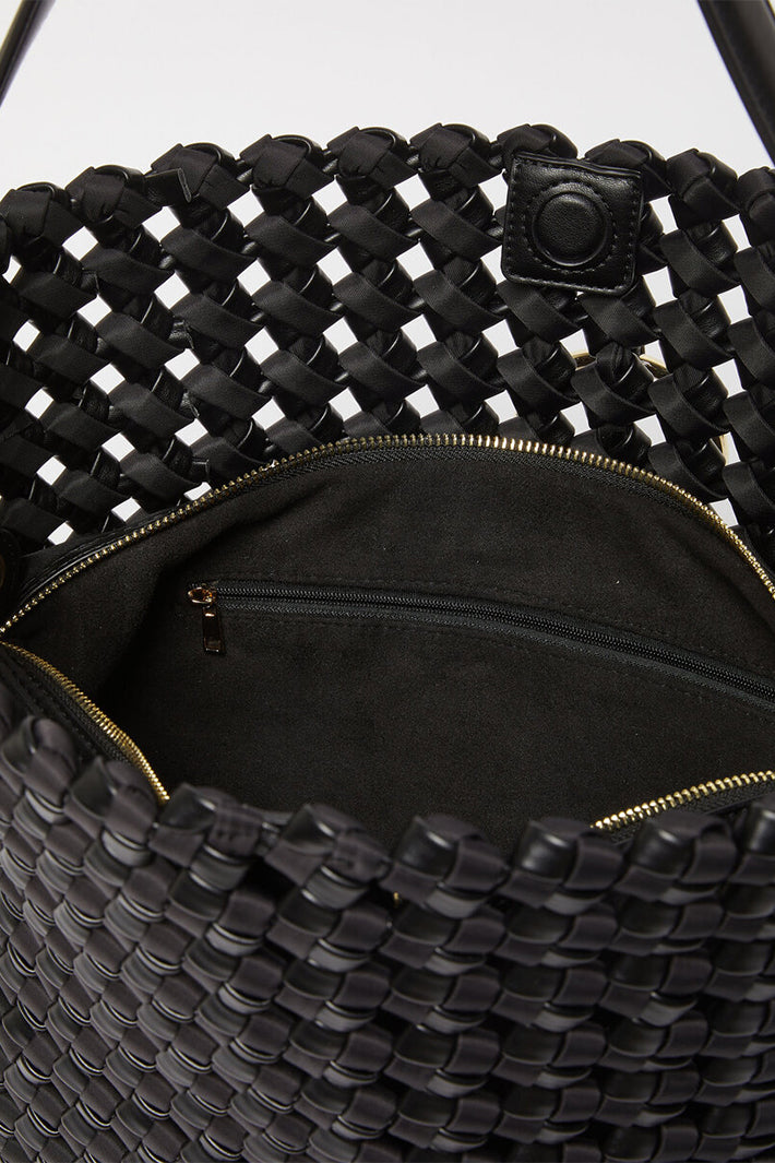 Marella Mlabarca Black Woven Large Bucket Bag 2613511187200