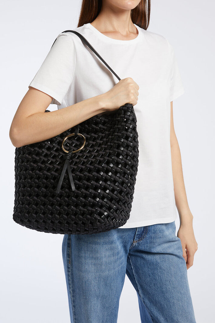 Marella Mlabarca Black Woven Large Bucket Bag 2613511187200