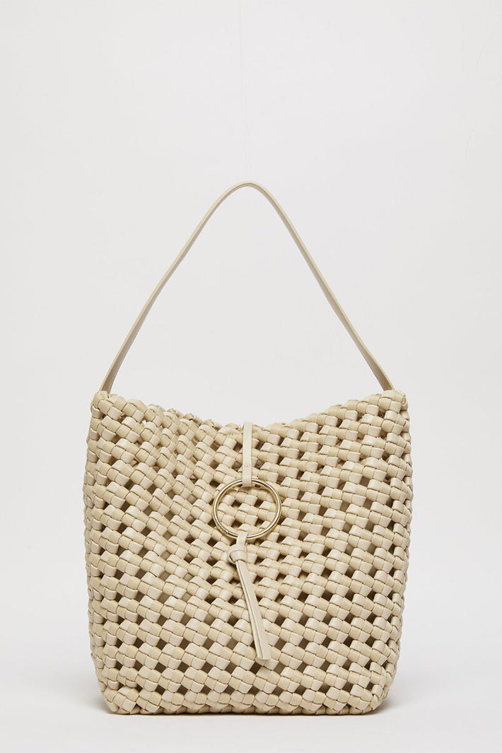 Marella Mlabarca Nude Woven Large Bucket Bag 2613511187200