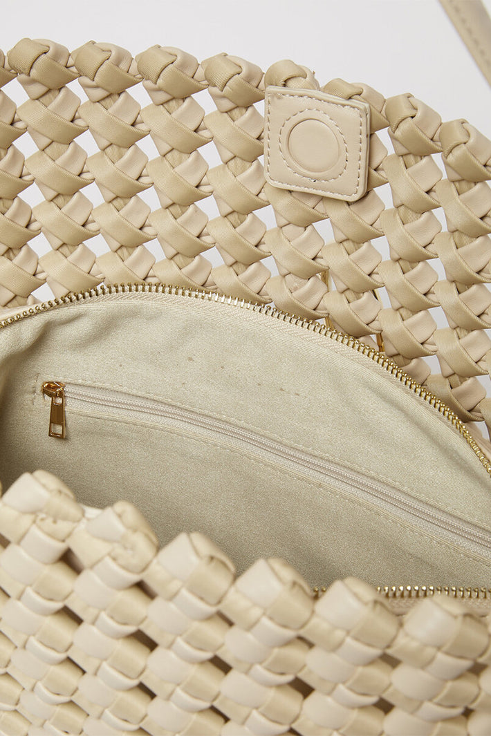 Marella Mlabarca Nude Woven Large Bucket Bag 2613511187200
