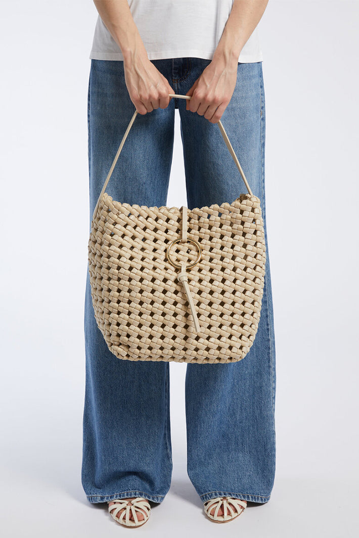 Marella Mlabarca Nude Woven Large Bucket Bag 2613511187200